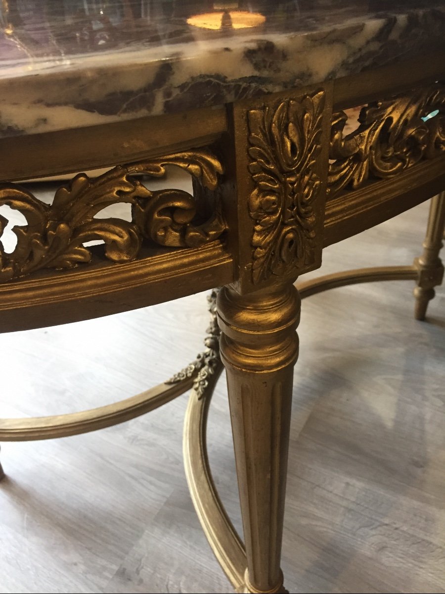 Louis XVI Style Gilded Wood Center Table -photo-2