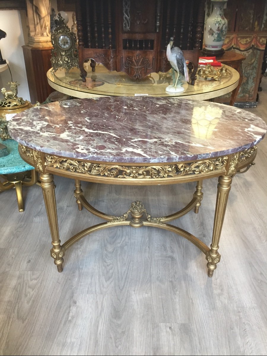 Louis XVI Style Gilded Wood Center Table 