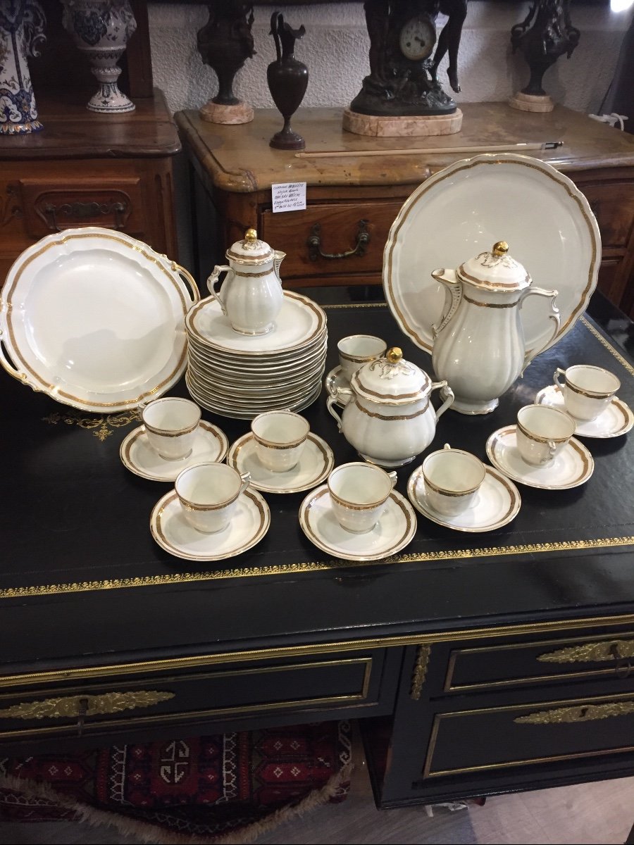 Limoges Porcelain Coffee And Tea Service By Bernardaud