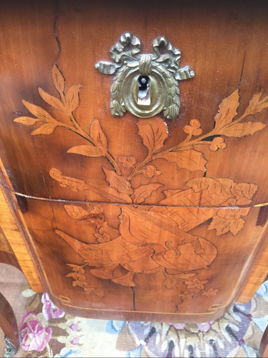 Small Marquetry Chest Of Drawers -photo-2