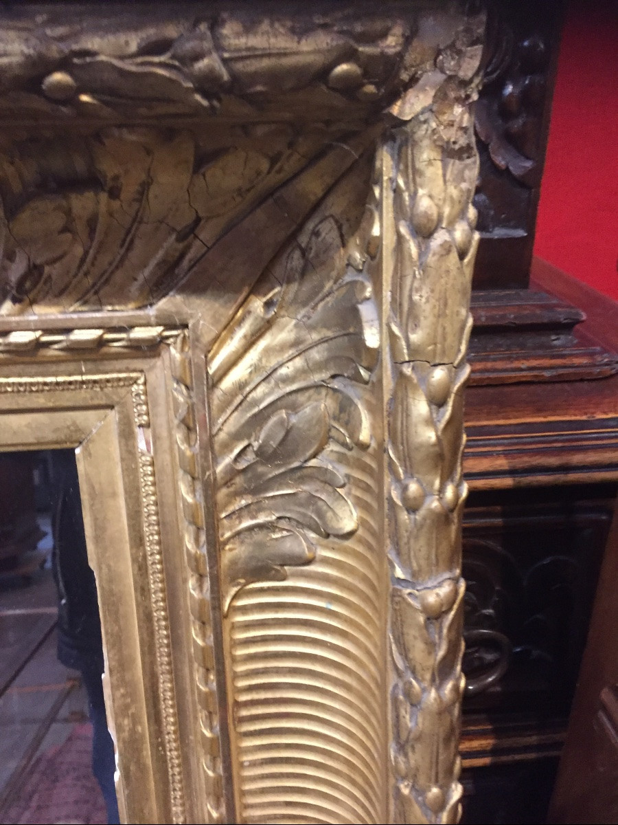 19th Century Gilded Wooden Mirror -photo-3