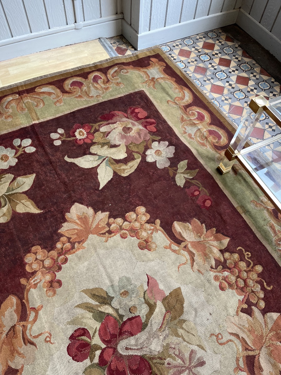 Tapis D’aubusson à Motifs Florales Napoléon III -photo-5