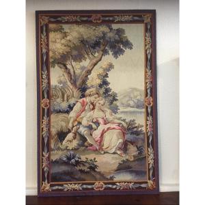 Aubusson Tapestry Galante Scene 19th Century 