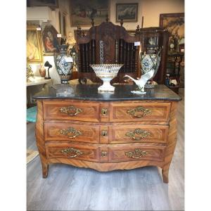 Belle Commode En Marqueterie époque Louis XV 