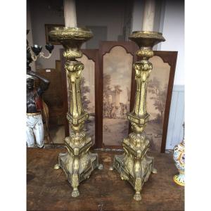 Two Important 19th Century Candlesticks 