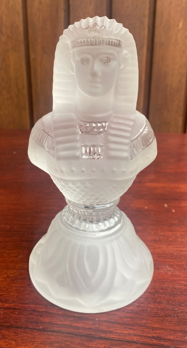 Egyptian Crystal Statue Signed Saint Louis