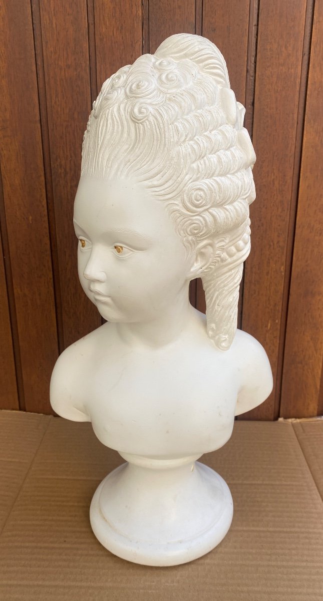 Plaster Bust Representative Marie Louise Brongniart After Antoine Houdon