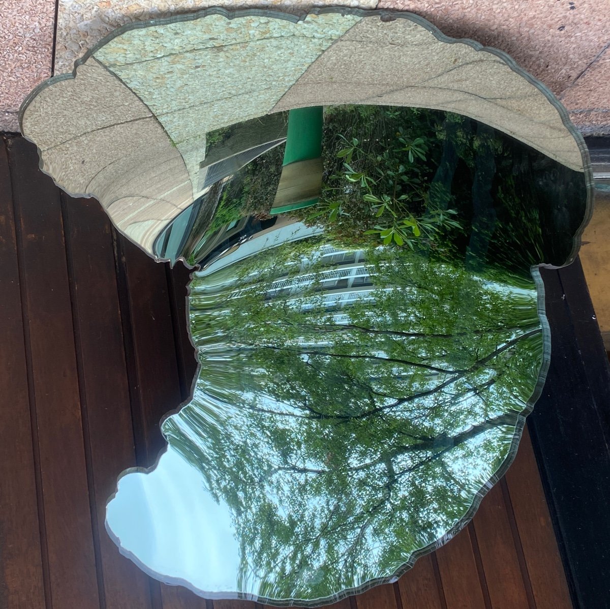 Large Mirror By Peter Briggs 80cm Height Asymmetrical 1980s