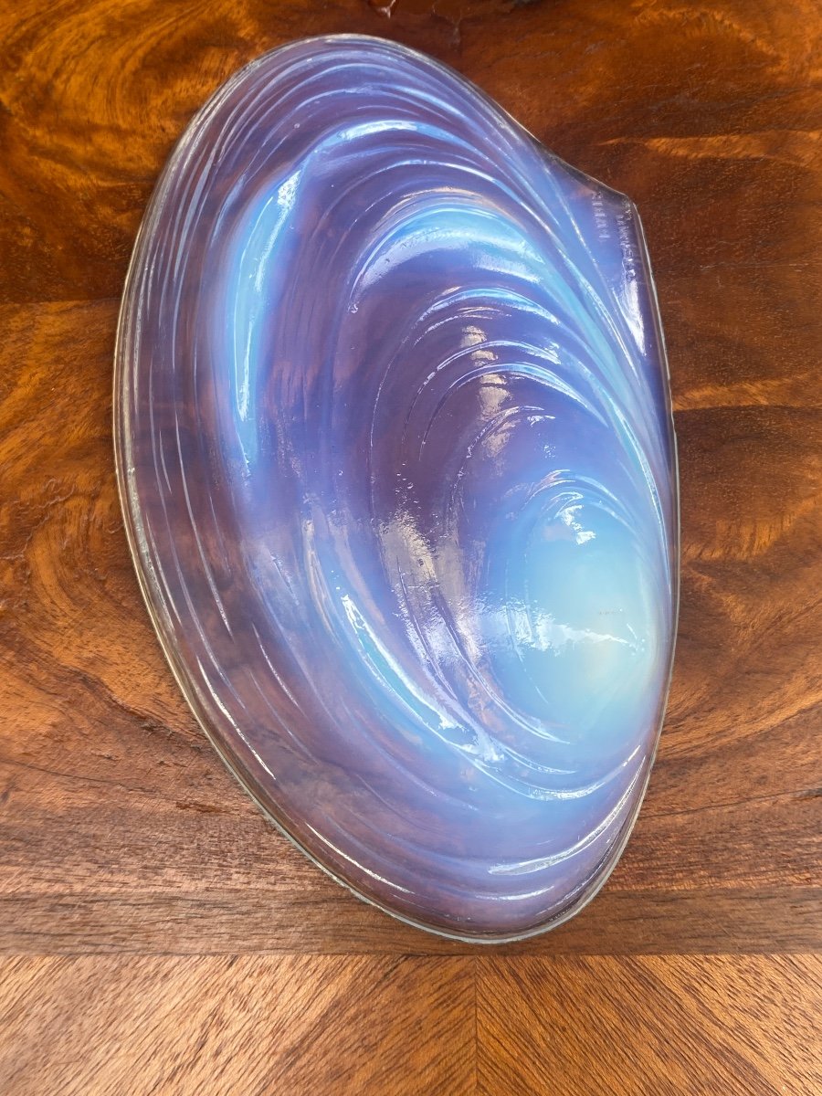 Empty Opalescent Pocket In The Shape Of A Mold Signed Sabino Art Deco 1930 Perfect Condition-photo-4