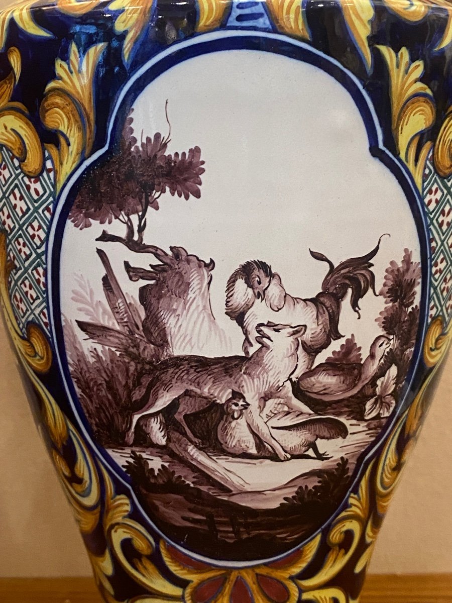 Large Ceramic Vase Signed And (emile Tessier) Art Nouveau 1900 Hand Painted-photo-2