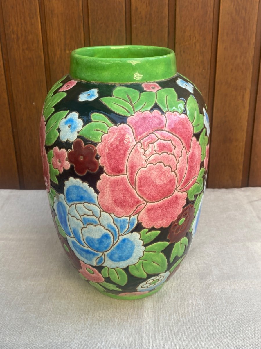 Beautiful Boch Keramis Art Deco Vase-photo-3