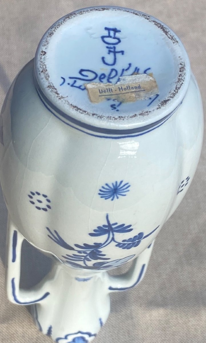 Beautiful Hand Painted Royal Delft Vase 1900s-photo-3