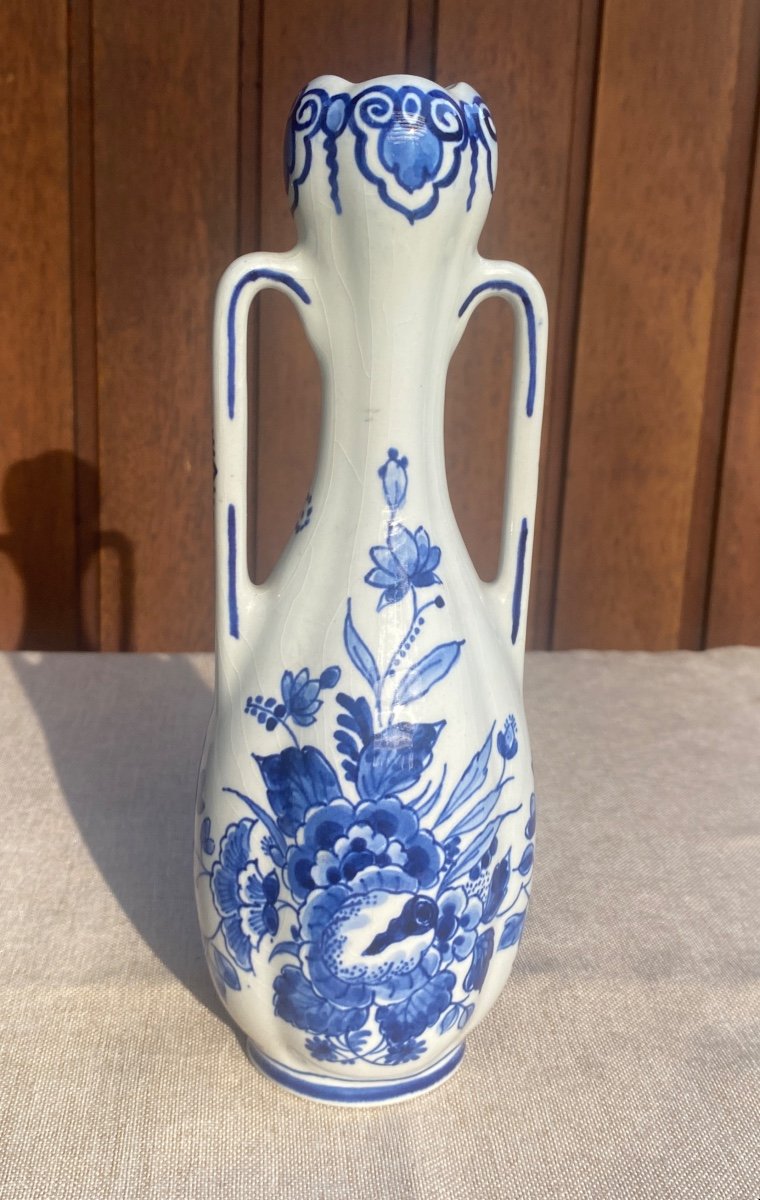 Beau Vase De Royal Delft Peint A La Main Années 1900