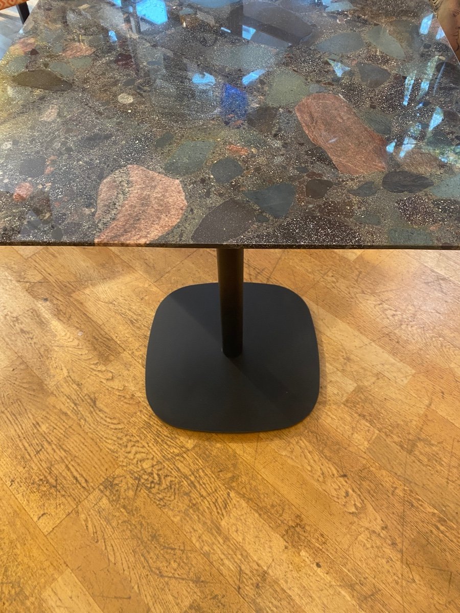 Marinace Granite Dining Table From Brazil With 60cm Square Central Leg From The 80s