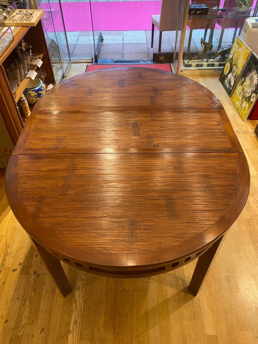 Solid Rubberwood Round Table 1980s With Extension 160cm-photo-1