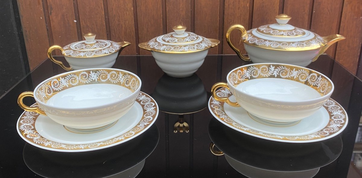 Me And You Tea Set In Limoges Porcelain Gilded With Fine Gold