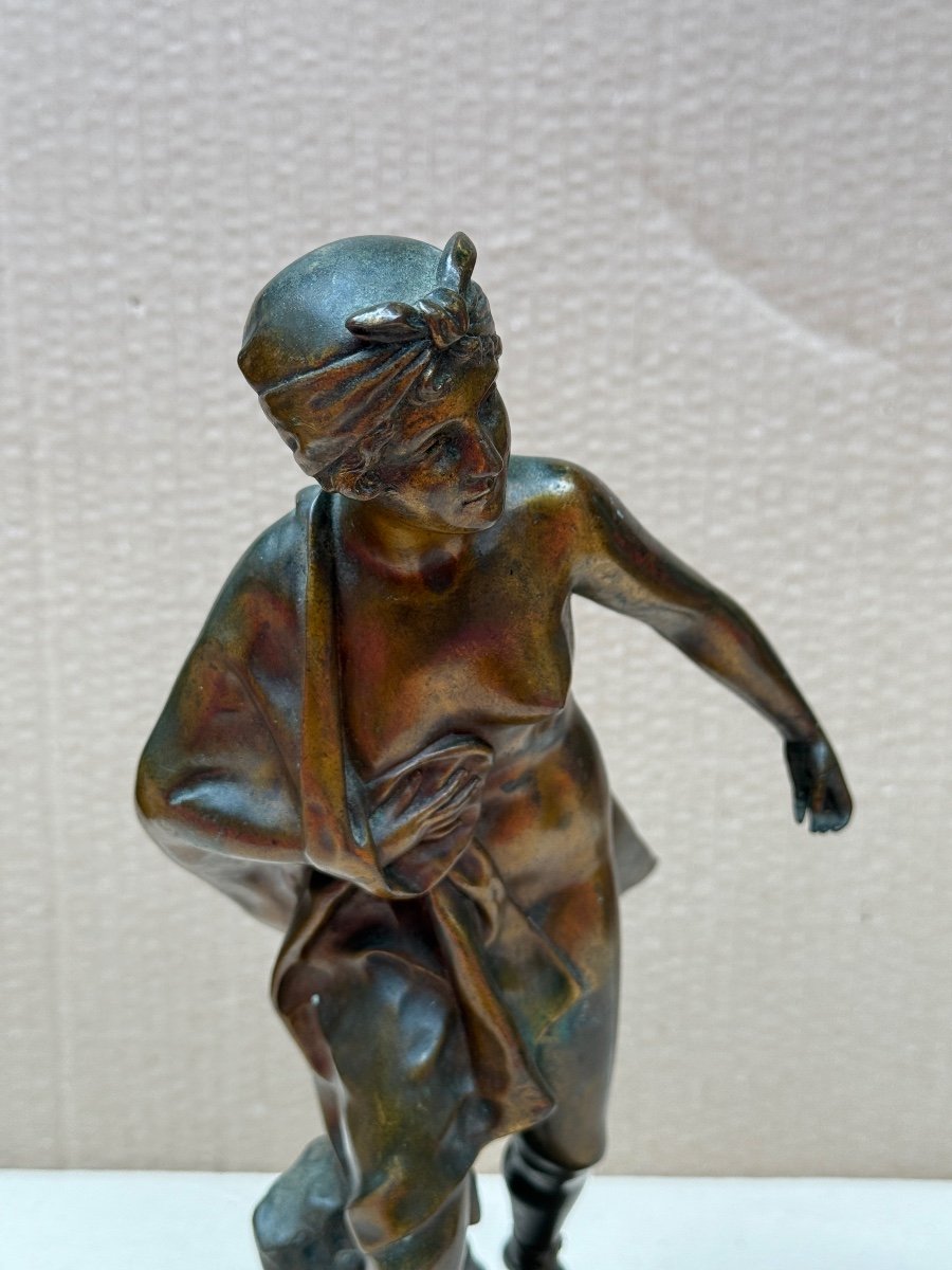 Femme Dénudée En Bronze Signé Gustave Obiols Art Nouveau 1900-photo-2