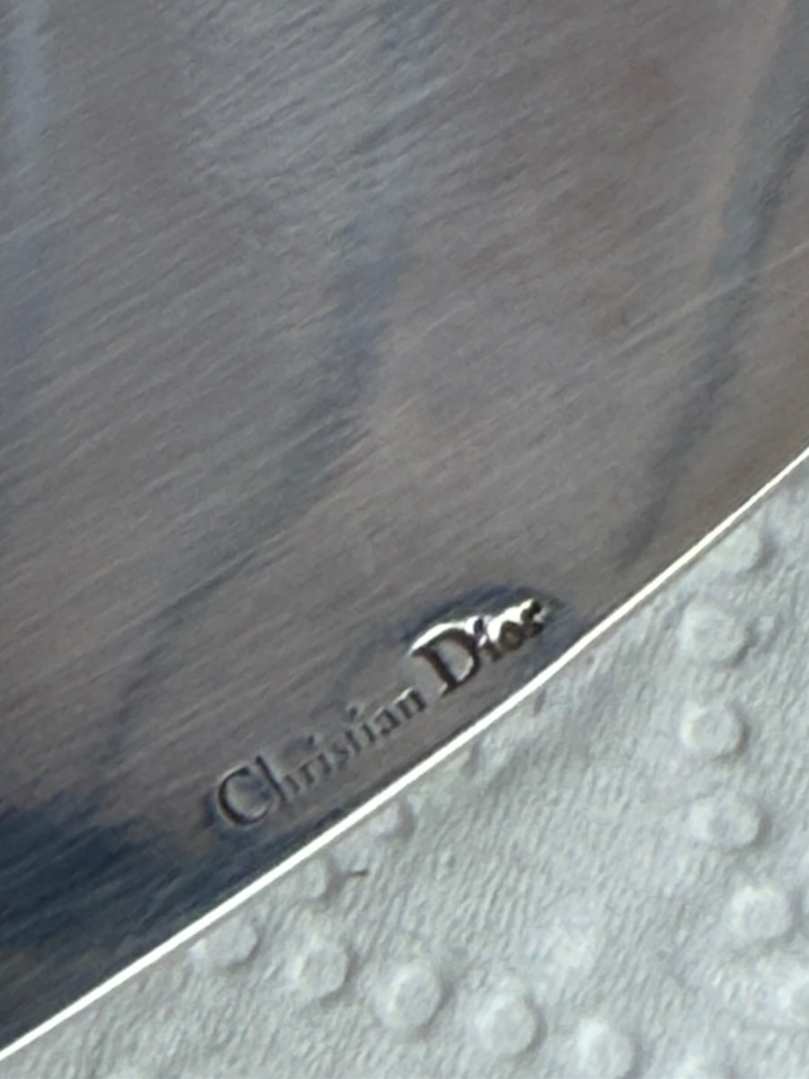 Silver Metal Tray Signed Christian Dior -photo-1