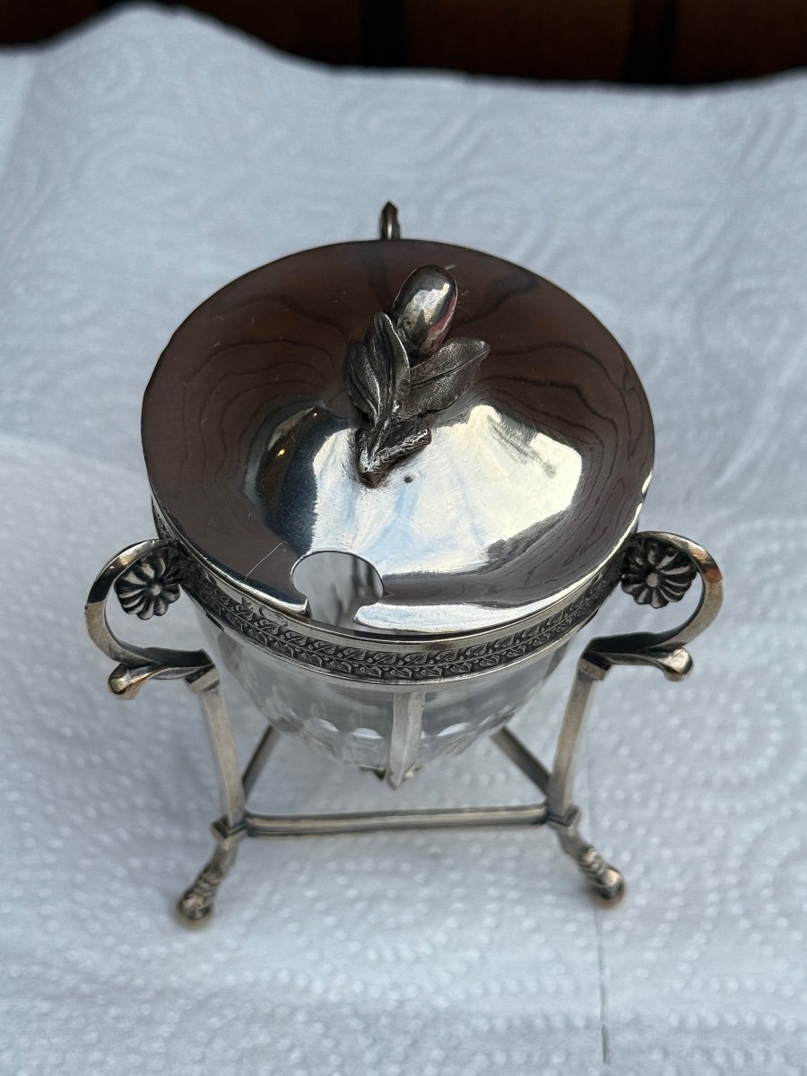 19th Century Sterling Silver Mustard Pot Crab Hallmark -photo-2