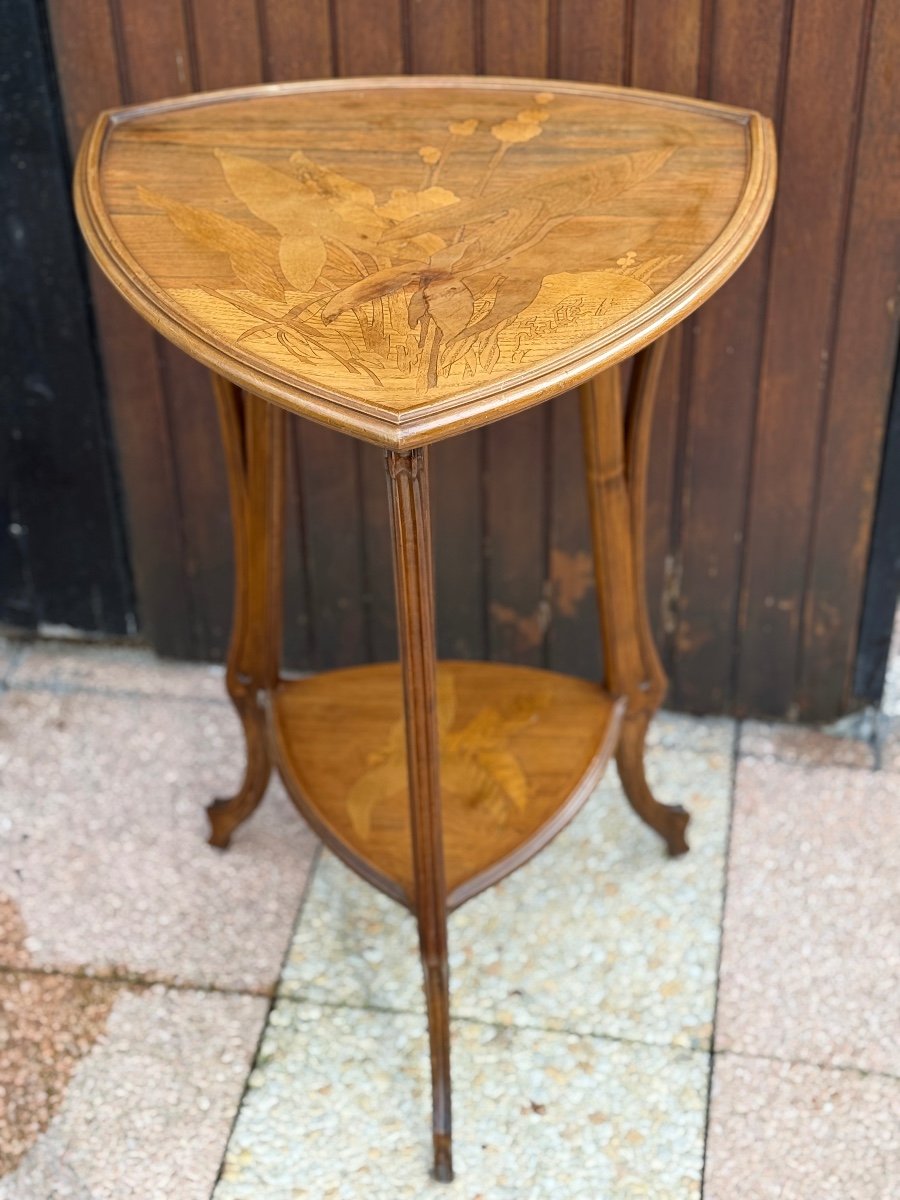 Gueridon Or Side Table Signed Gallé Art Nouveau 1900-photo-2