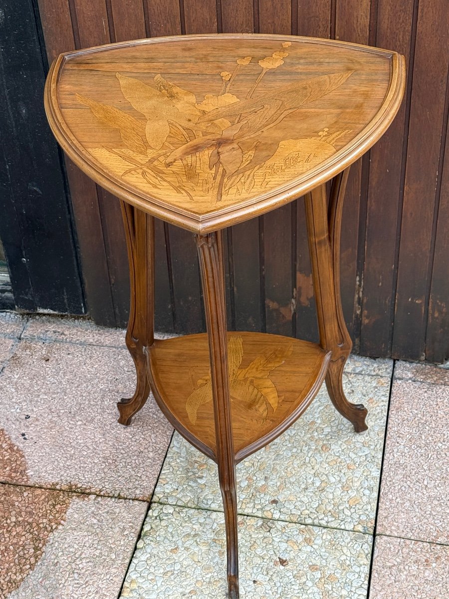 Gueridon Or Side Table Signed Gallé Art Nouveau 1900