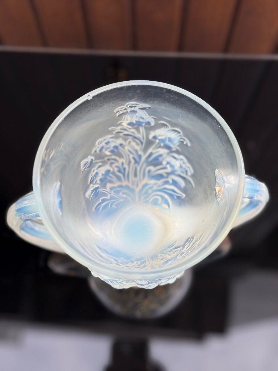 Opalescent Vase De Verlys Art Deco 1930-photo-2