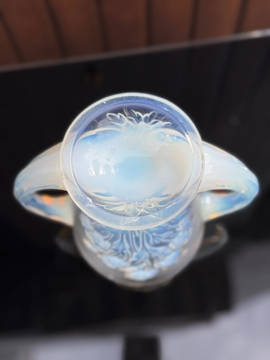 Opalescent Vase De Verlys Art Deco 1930-photo-3