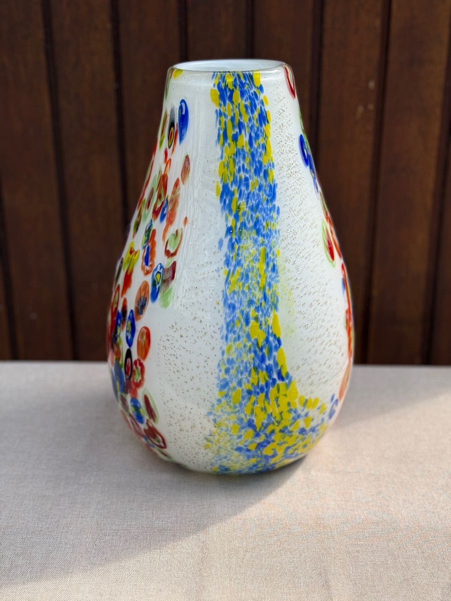 Vase Murano Millefiori Fratelli Toso 1950-photo-2