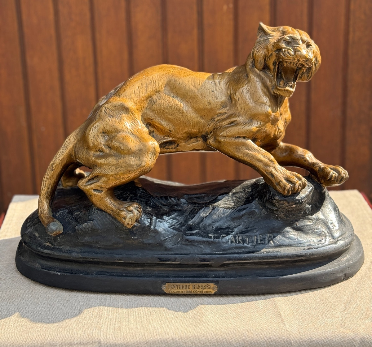 Sculpture Tigre En Furie Signé Thomas François Cartier ART NOUVEAU 1900