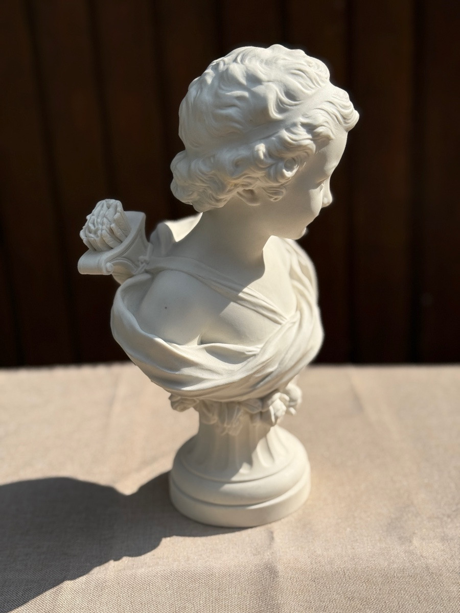 Bust Of Cupid Signed Agathon Leonard In Biscuit Done By Sevres-photo-1