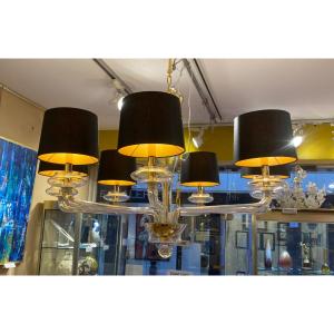 Barovier Et Toso 7-light Chandelier Venetian Crystal Gold