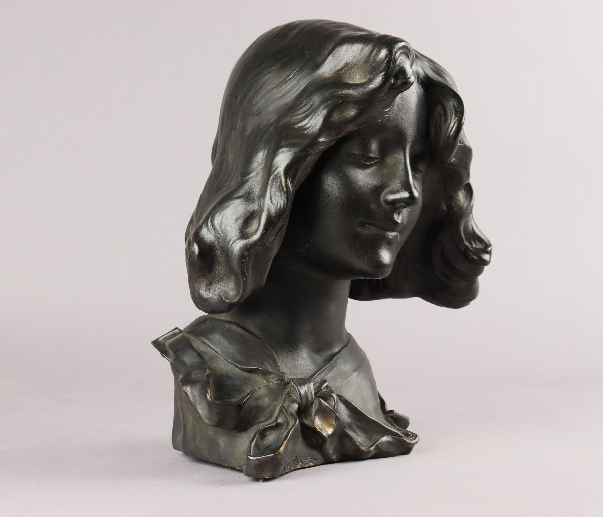 Bust Of Young Woman By Pierre-felix Fix Masseau-photo-2