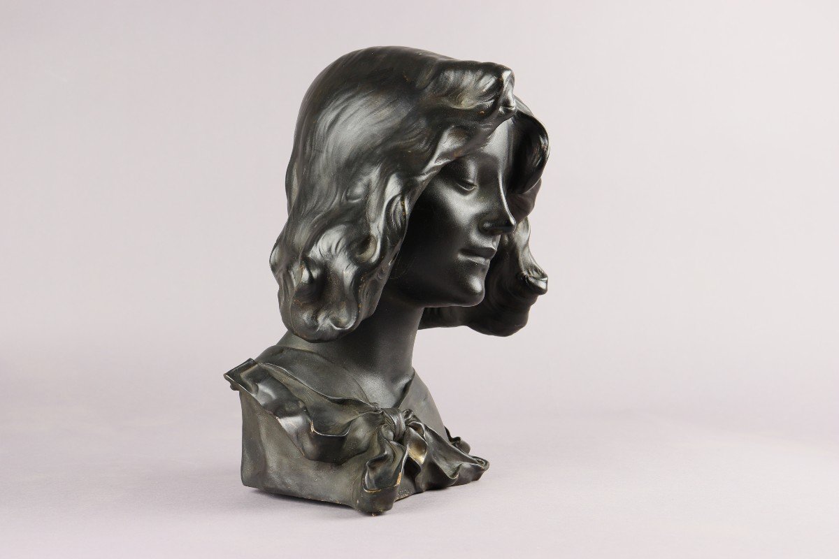 Bust Of Young Woman By Pierre-felix Fix Masseau-photo-1