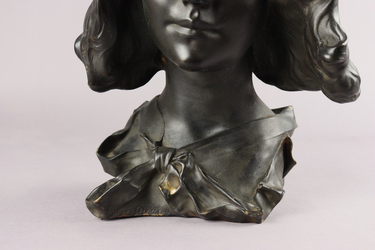 Bust Of Young Woman By Pierre-felix Fix Masseau-photo-2