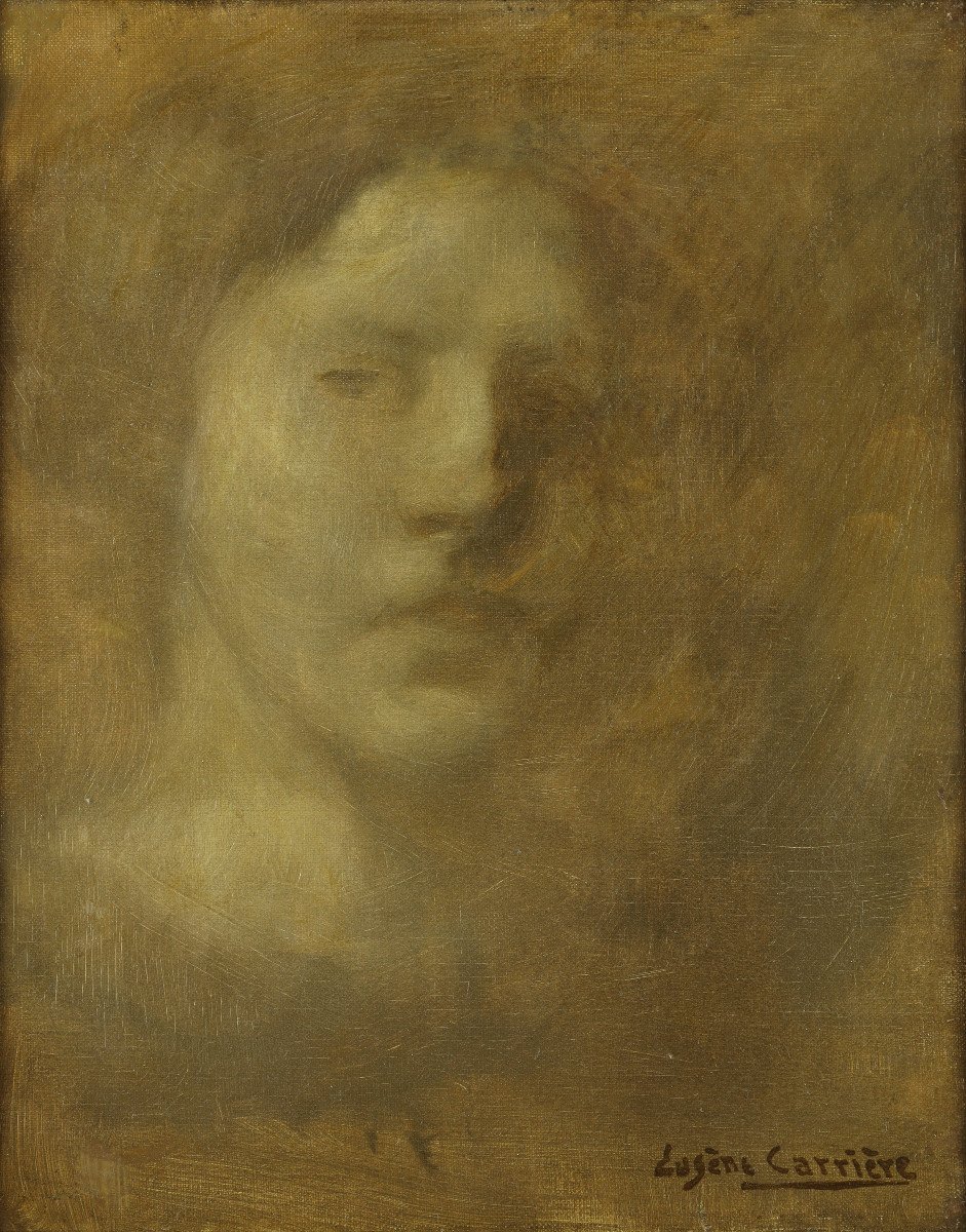 Portrait De Jeune Fille Par Eugène Carrière