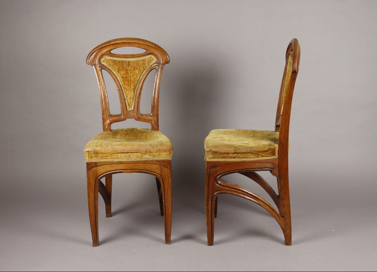 Pair Of Chairs By Eugène Vallin-photo-4