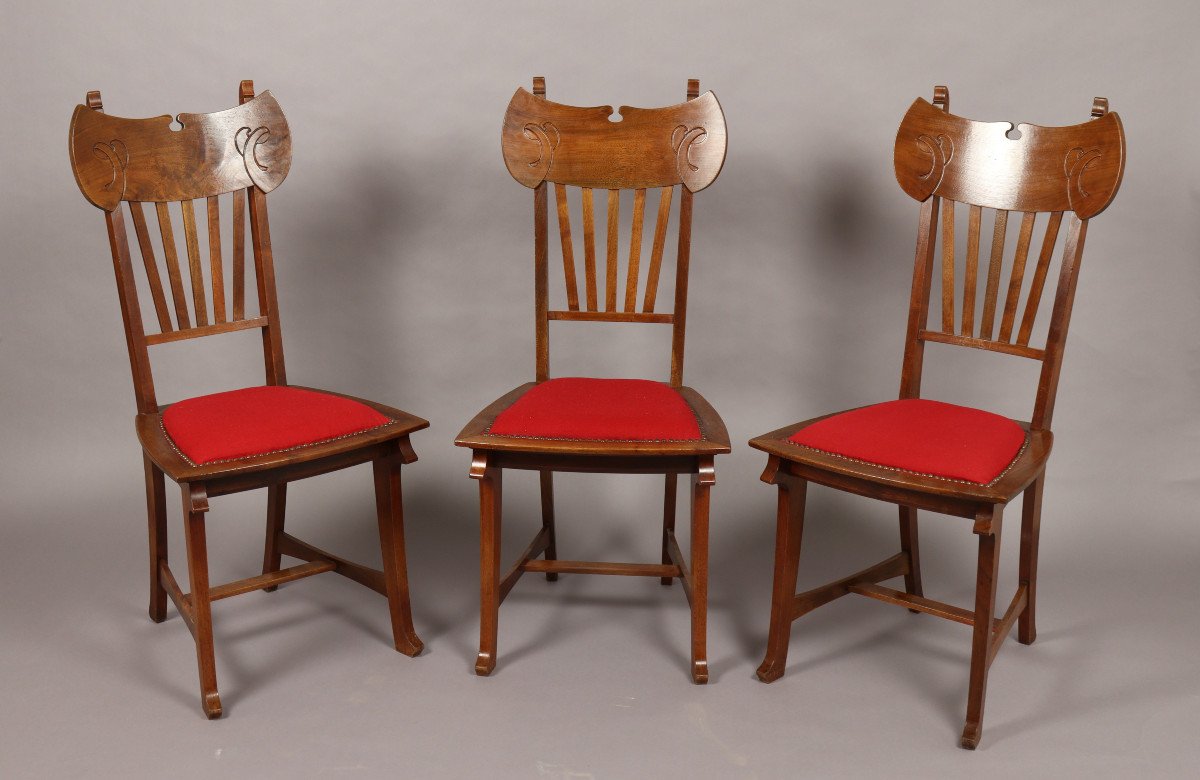 Set Of Eight Chairs By Gustave Serrurier-bovy-photo-3