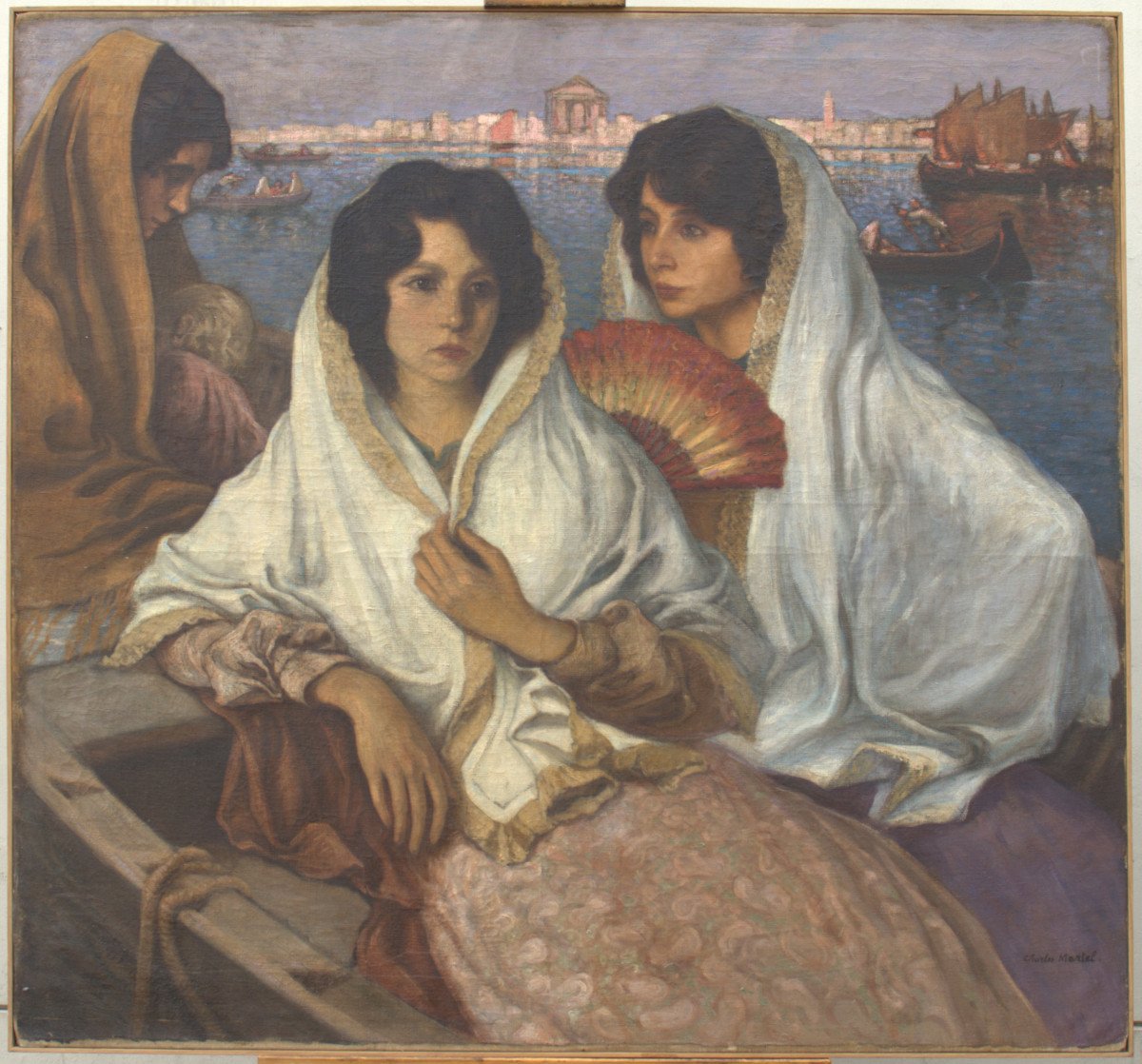 Young Women In A Gondola In Venice, By Charles Martel