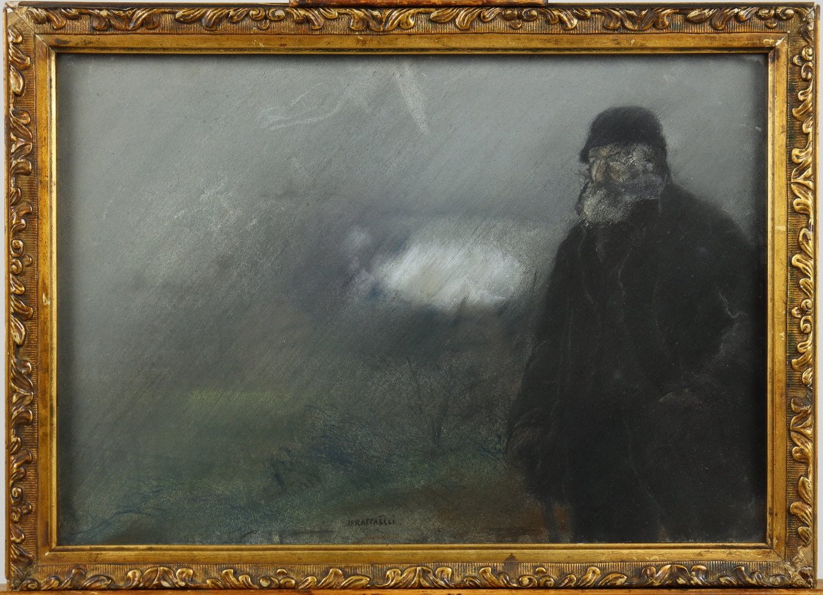 Wanderer In The Rain By Jean-françois Raffaelli