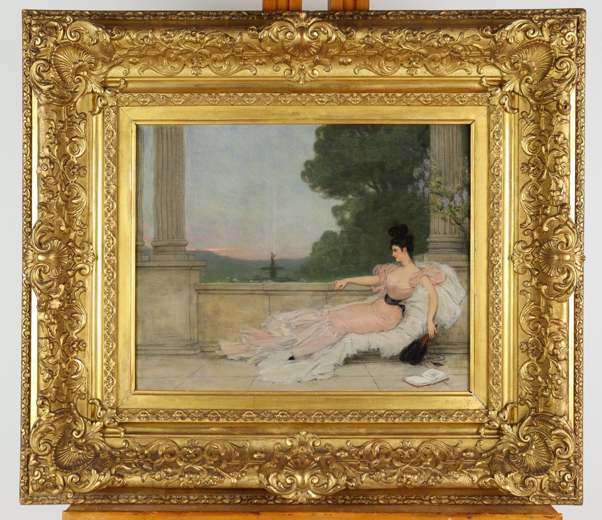 Elegante à l'éventail Par Jan Van Beers