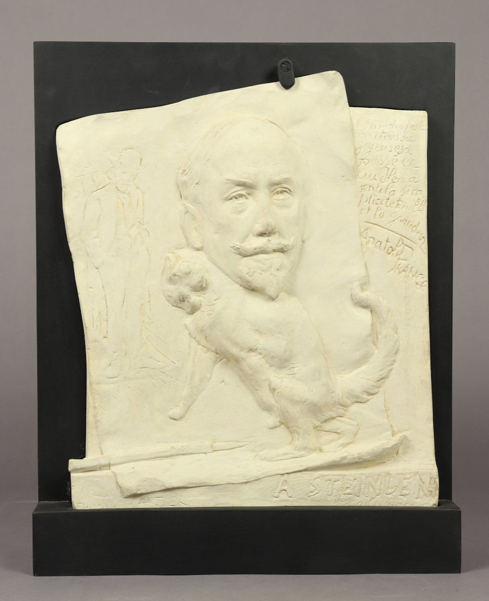 Bas-relief Of Steinlen By Thomas Cartier-photo-2