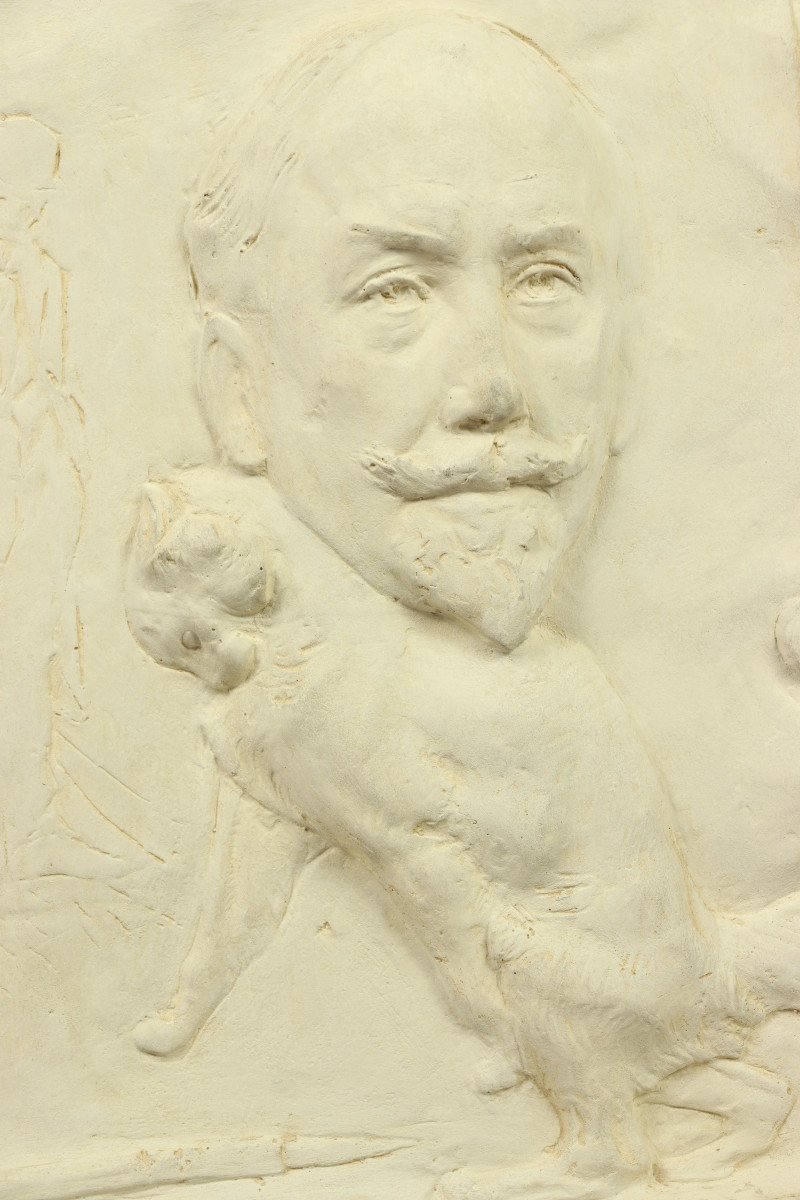 Bas-relief Of Steinlen By Thomas Cartier-photo-3