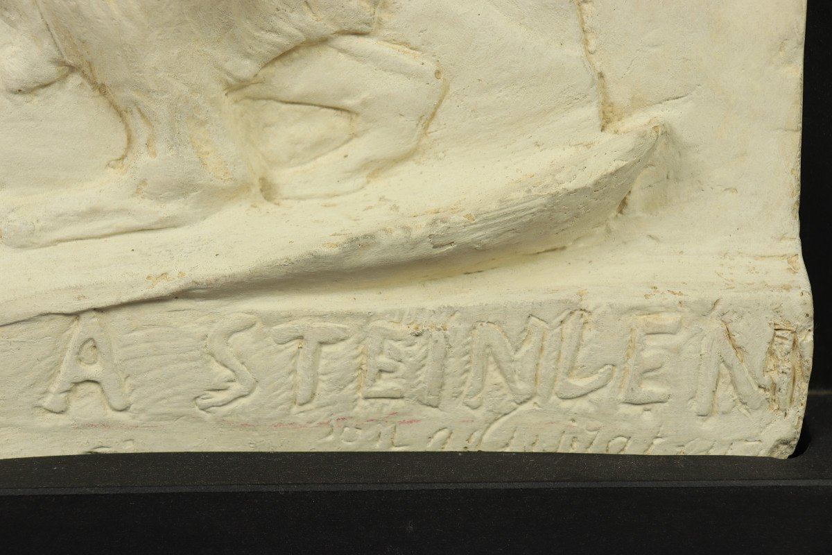 Bas-relief Of Steinlen By Thomas Cartier-photo-4