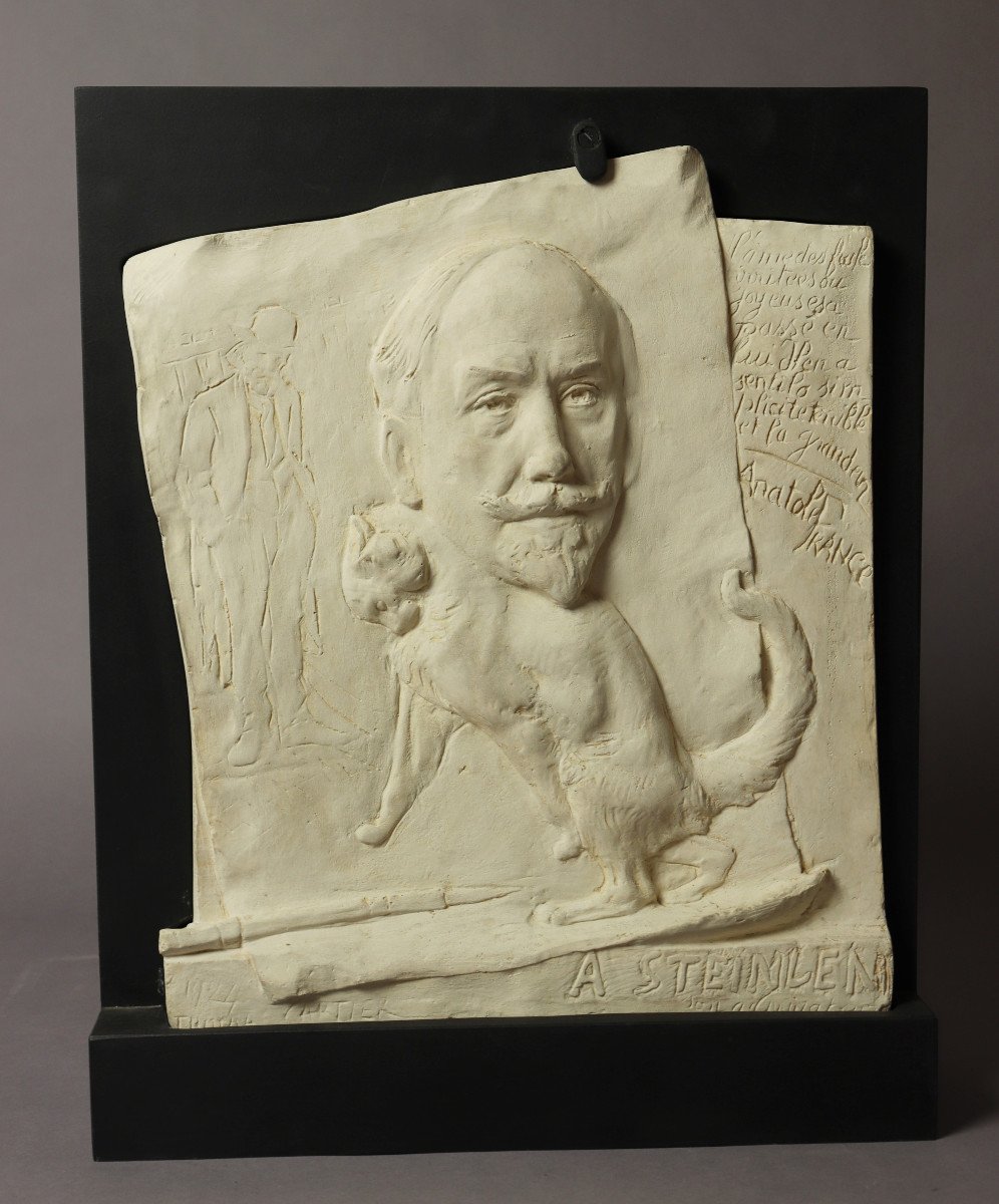 Bas-relief Of Steinlen By Thomas Cartier