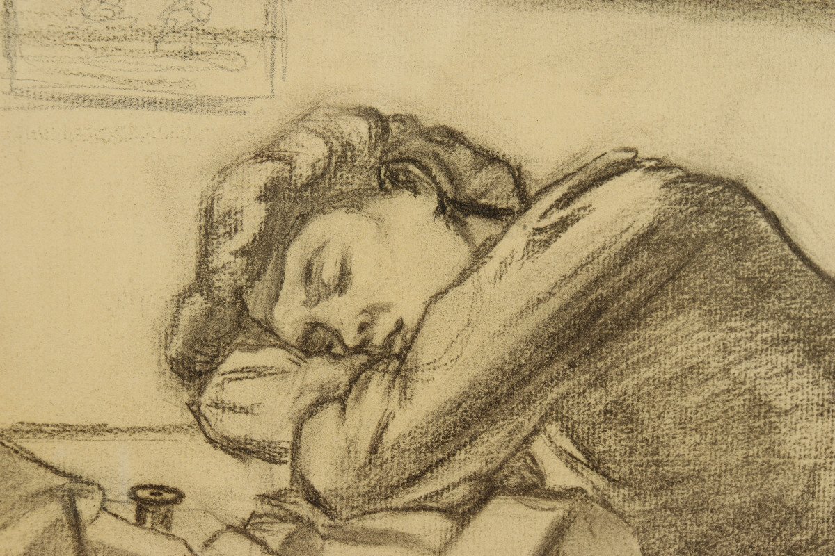 Asleep At Work, By Théophile Alexandre Steinlen-photo-2