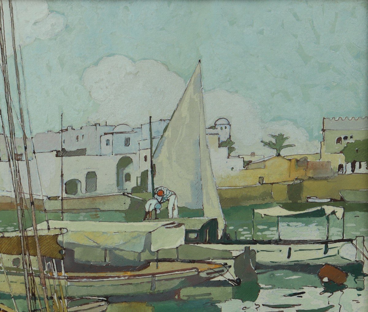 The Port Of Algiers, By Léon Cauvy-photo-1