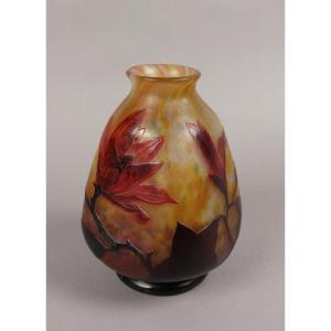 Daum Vase With Magnolias