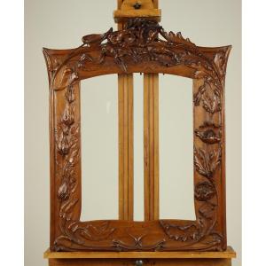 Art Nouveau Carved Wooden Frame