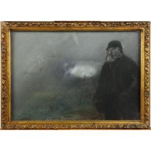 Chemineau Sous La Pluie Par Jean-françois Raffaelli