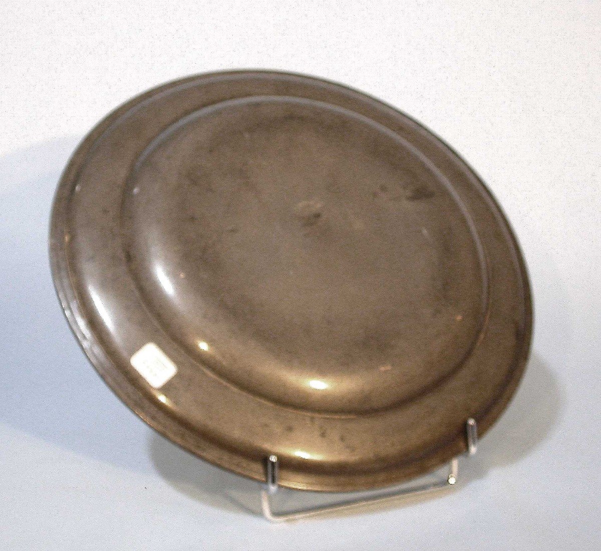 Pewter Dedicatory Dish (tin) - Lille, 19th Century-photo-1